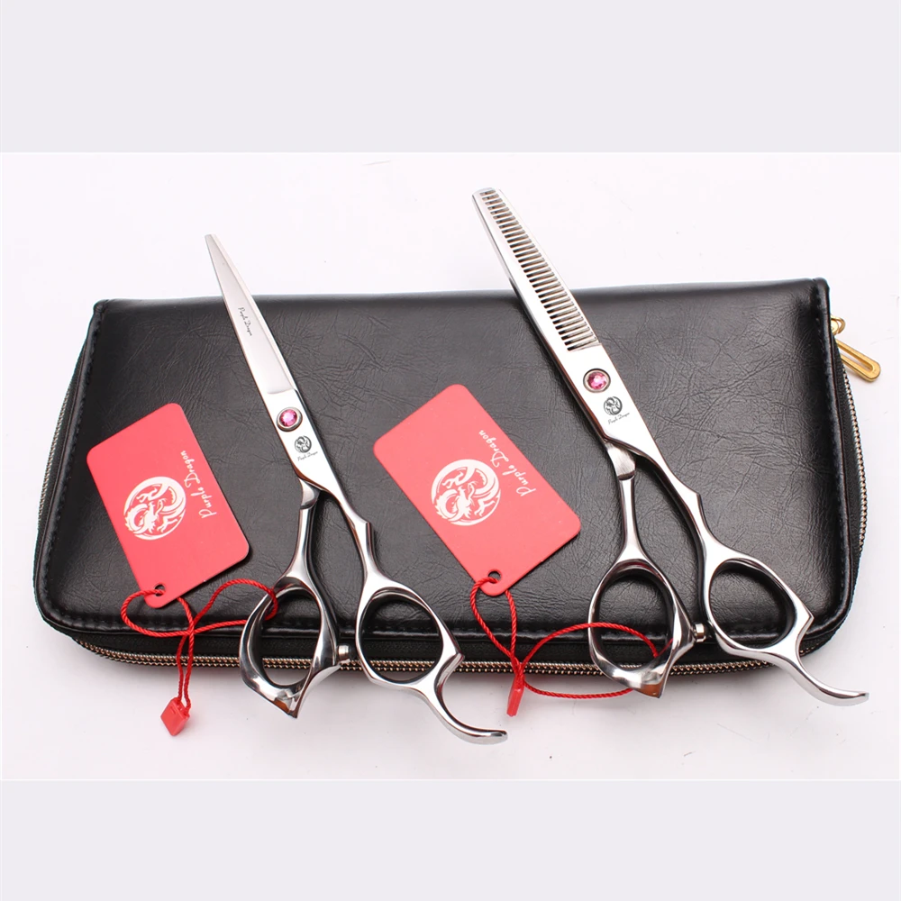 Z1124 6 0 &quot17 5 см JP 440C Серебристые парикмахерские ножницы для стрижки волос