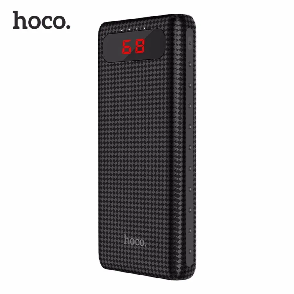 HOCO 20000 mAh Dual USB power Bank 18650 портативная Внешняя батарея Универсальное зарядное устройство для мобильного телефона power Bank 20000 mAh для телефонов