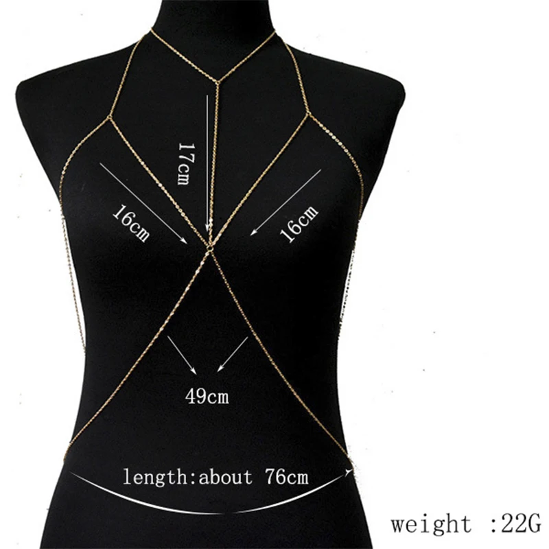 Newest Women Multilayer Body Chain Choker Summer Beach Bikini Jewelry Punk Style Sexy Waist Bra Thin For Party | Украшения и