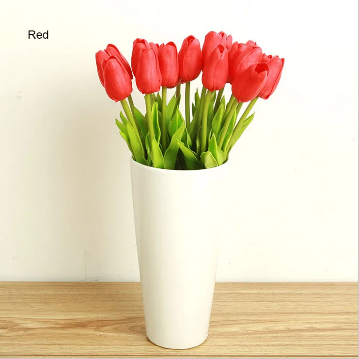 15 шт./лот красочные искусственные цветы тюльпана для украшения стола реальный на