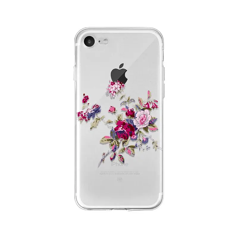 Yinuoda Цветочный Мягкий силиконовый прозрачный чехол для телефона iPhone X XS MAX 6 6S 7 7plus 8