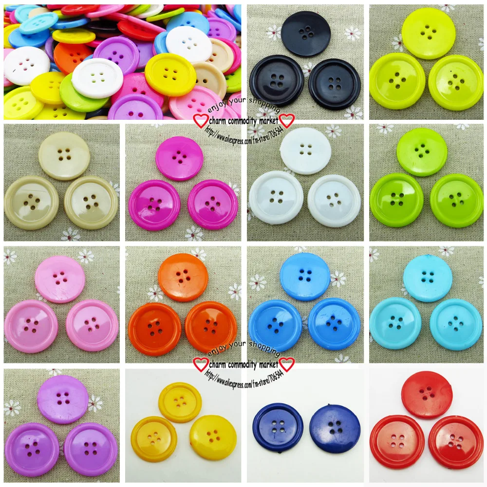 25 шт. 30 мм Смешанные Черные Крашеные пластиковые пуговицы пальто сапоги Швейные