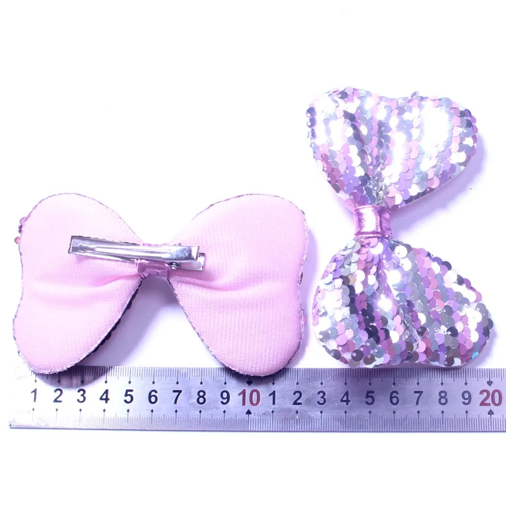 

13PCS 5'' Flip Sequins Hair Bows With Alligator Clips Girs Bowknot hairpins FOR Party Bow Hair Clip Hair Accessories