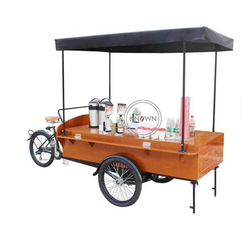 

Manual commercial coffee bike hot dog street food trike shop