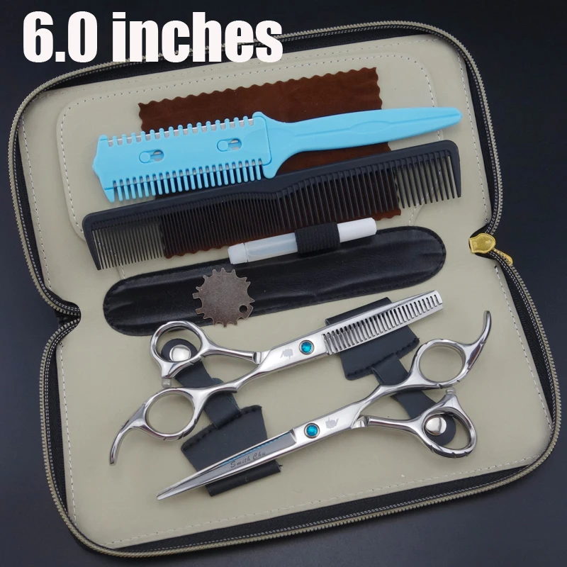 Набор профессиональных парикмахерских ножниц 62HRC прямые и филировочные ножницы 6