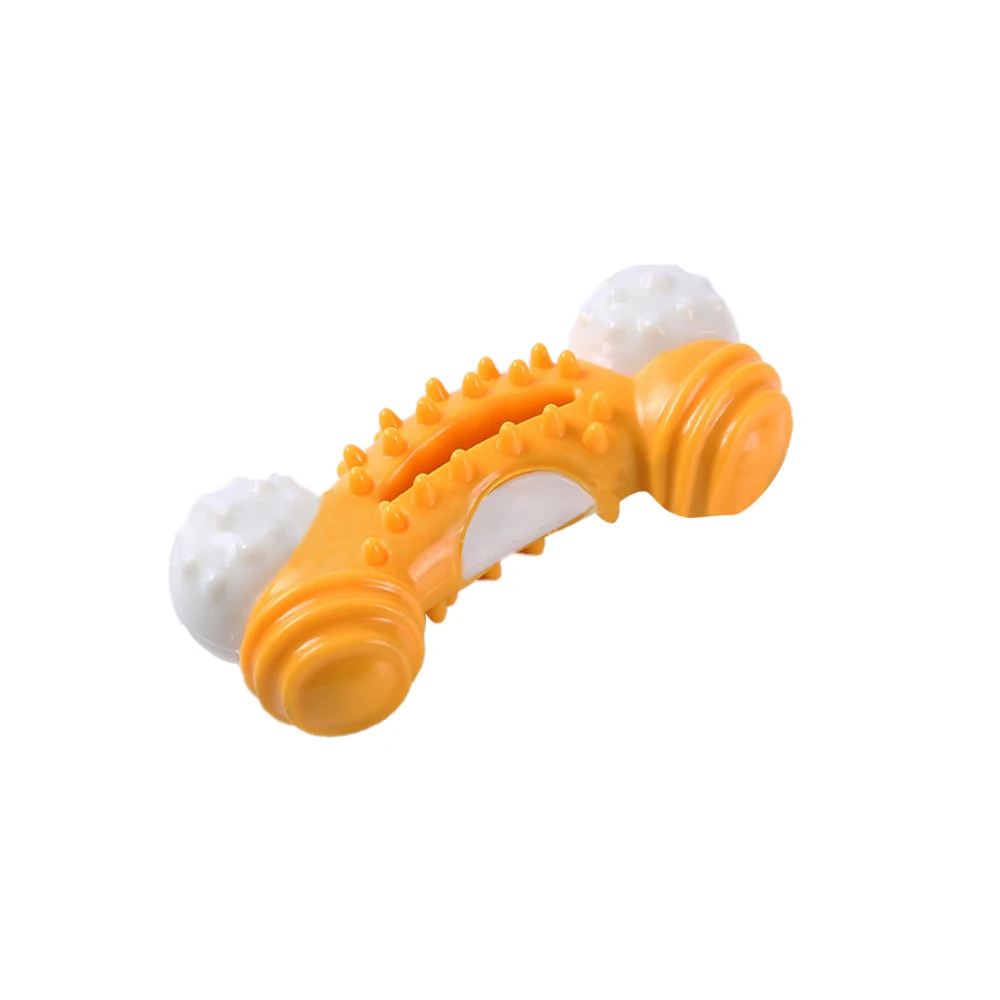 Durable Dog Chew Toys TPR Bone Toy For Large Small Dogs Training Interactive 1PCS Yellow/Blue | Дом и сад