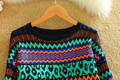 Женский комплект из двух предметов Повседневный шерстяной свитер с принтом и