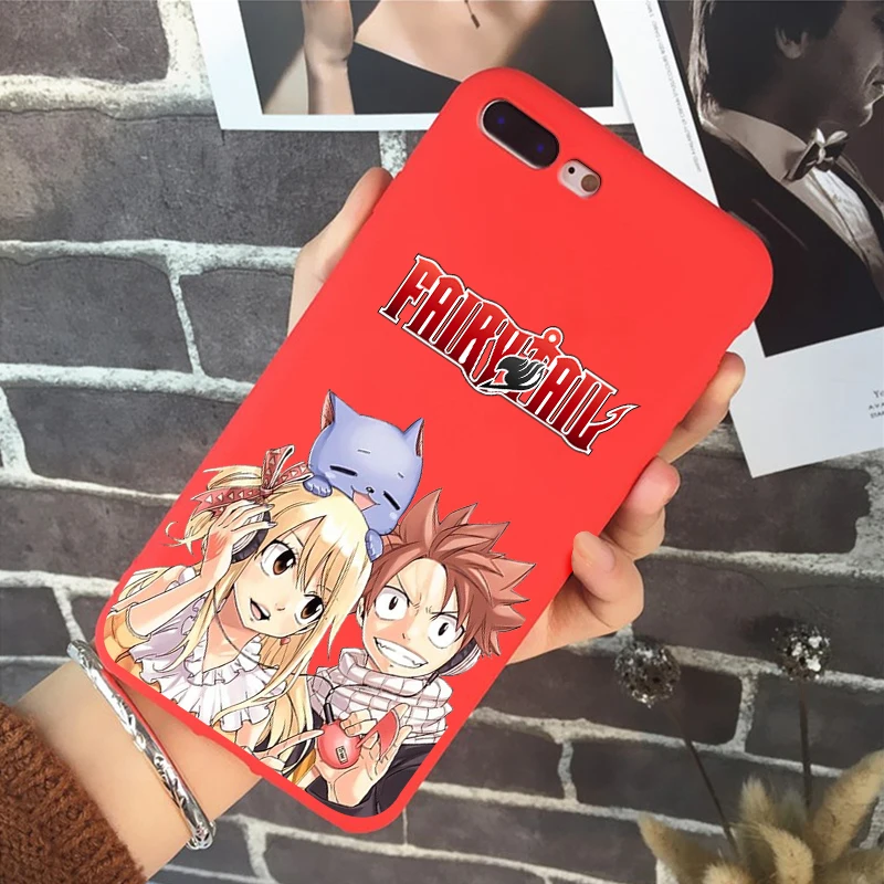 R-5703 Сказочный хвост аниме lucy manga мягкий силиконовый карамельный цвет чехол для телефона для iPhone X XR XS MAX 6 7 8 plus 6s - Цвет: R-5703