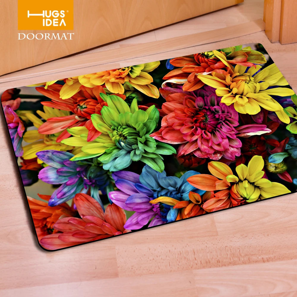 HUGSIDEA цветочный дизайн Придверный коврик коврики 3D красивый рисунок Домашний