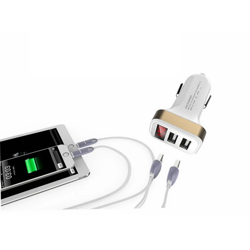 Цифровой автомобильный вольтметр зарядное устройство 2 1 А два порта USB адаптер