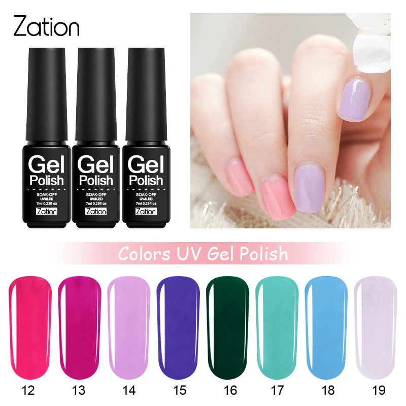 Zation Beauty Гель лак для ногтей полуперманентный отмачиваемый DIY украшения УФ