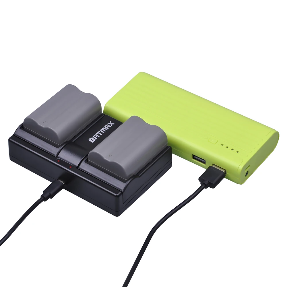 Аккумуляторы и зарядное устройство Batmax 2 шт. двойное USB для Nikon ENEL3e D300S D300 D100 D200 D700