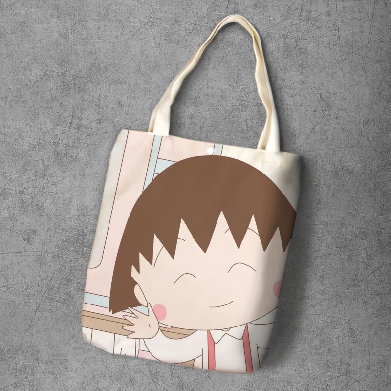 Chi-bi Maruko, мультяшный студенческий Печатный холщовый рюкзак для покупок, большая вместительность, Аниме Сумка-тоут, модная женская Повседневная сумка на плечо
