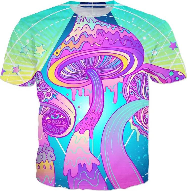 Футболка с принтом волшебных грибов Модная футболка в стиле Харадзюку | Мужская