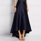 Женская атласная юбка-макси, темно-синяя длинная юбка до пола с высокой талией, для офиса, любого цвета