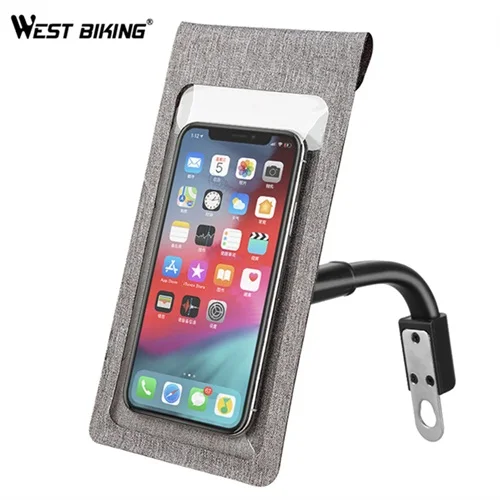 B Style Gray WEST BIKING, водонепроницаемая велосипедная сумка, сумка для мобильного телефона, сумка для велоспорта, 6,0 дюймов, сенсорный экран, для мотоцикла, MTB, для велосипеда, крепление для iPhone, samsung - Цвет: B Style Gray