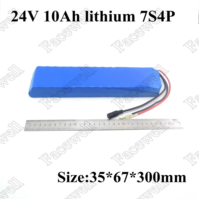 Литиевый аккумулятор 7S4P 18650 24В 10ач литий ионный 10АЧ для мотора 250 Вт 350 ebike