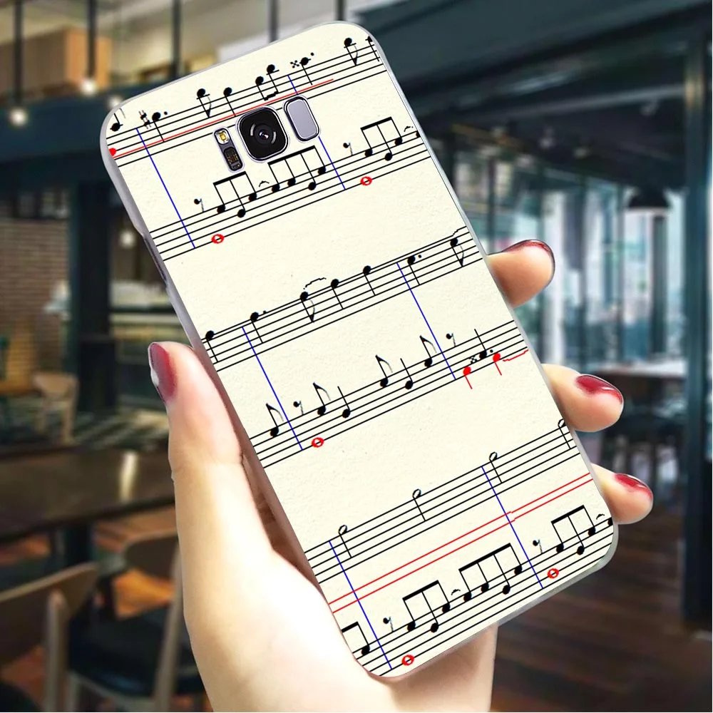 Пластик чехол для телефона для Galaxy A40 музыкальная нота Крышка для samsung A8 чехол s A9 A3 A6 плюс A5 A7 A10 A20 A30 A50 A70