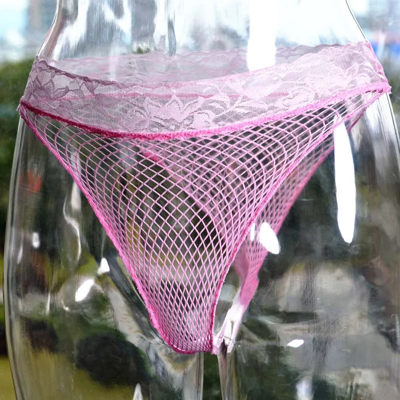 Female Pink Сексуальные мужские чулки с кружевной отделкой из прозрачной сетки, нижнее белье с прозрачной шелковистой оболочкой для члена, Фетиш-белье для него - Цвет: Female Pink