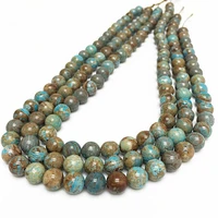 1str turquois blue calsilica jasper stone beads 4mm6mm 8mm10mm 12mm round polished gem stone loose bead for jewelry 15 5