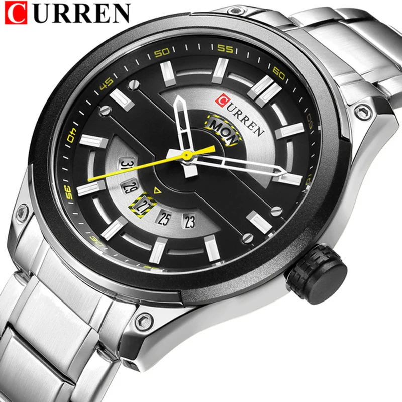 Часы Relojes CURREN 2019 мужские Модные кварцевые наручные часы с календарем деловые