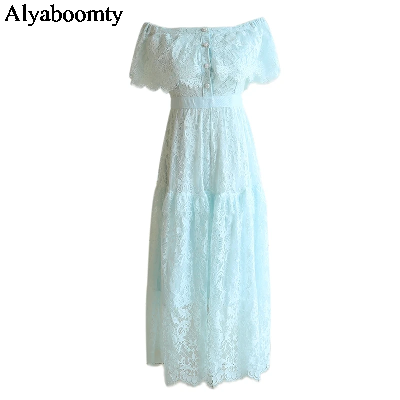 Корейские шикарные летние женские макси Вечерние платья с вырезом лодочкой