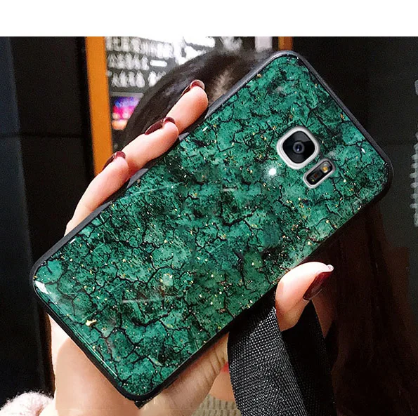 Green Модные Мрамор блестящий чехол для samsung Galaxy A8 плюс A6 A7 A9 S10 S10E крышка на J4 J6 J8 A10 A20 A20E A30 A40 A50 A60 A70 - Цвет: Green