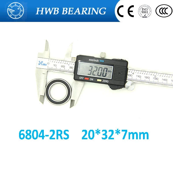 Бесплатная доставка 2 шт. шарикоподшипники с глубоким желобом 20x32x7 мм 6804-2RS 6804RS 6804