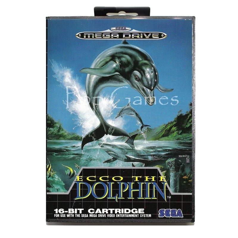 Ecco the Dolphin с коробкой для 16 битной игровой карты Sega MD Mega Drive видеоконсоли