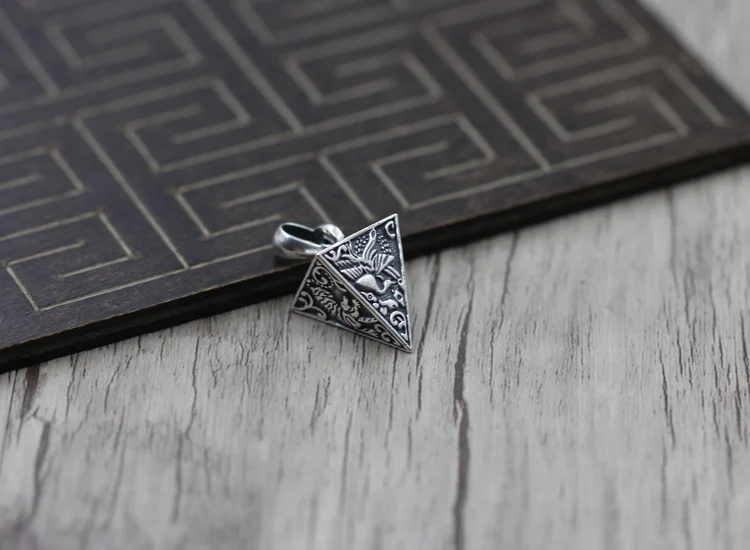 Ожерелье из стерлингового серебра S925 пробы кулон и ретро-кулон с четырьмя