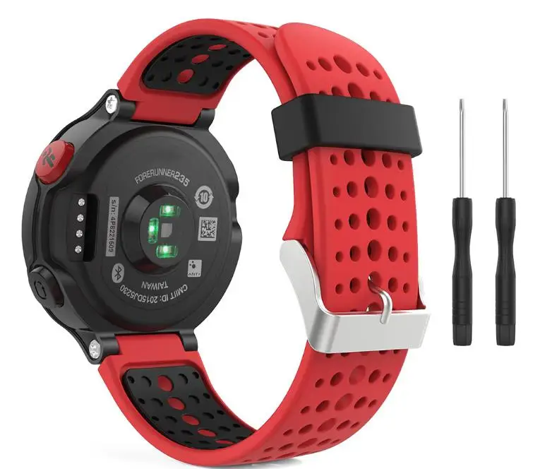 red black Силиконовый ремешок для наручных часов для Garmin Forerunner 230 235 235 Lite 220 620 630 735XT Смарт Ремешки для наручных часов аксессуары браслет - Цвет: red black