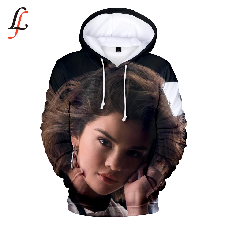 3D K Pop женские толстовки Топы Selena Gomez сексуальный Повседневный Harajuku спортивный