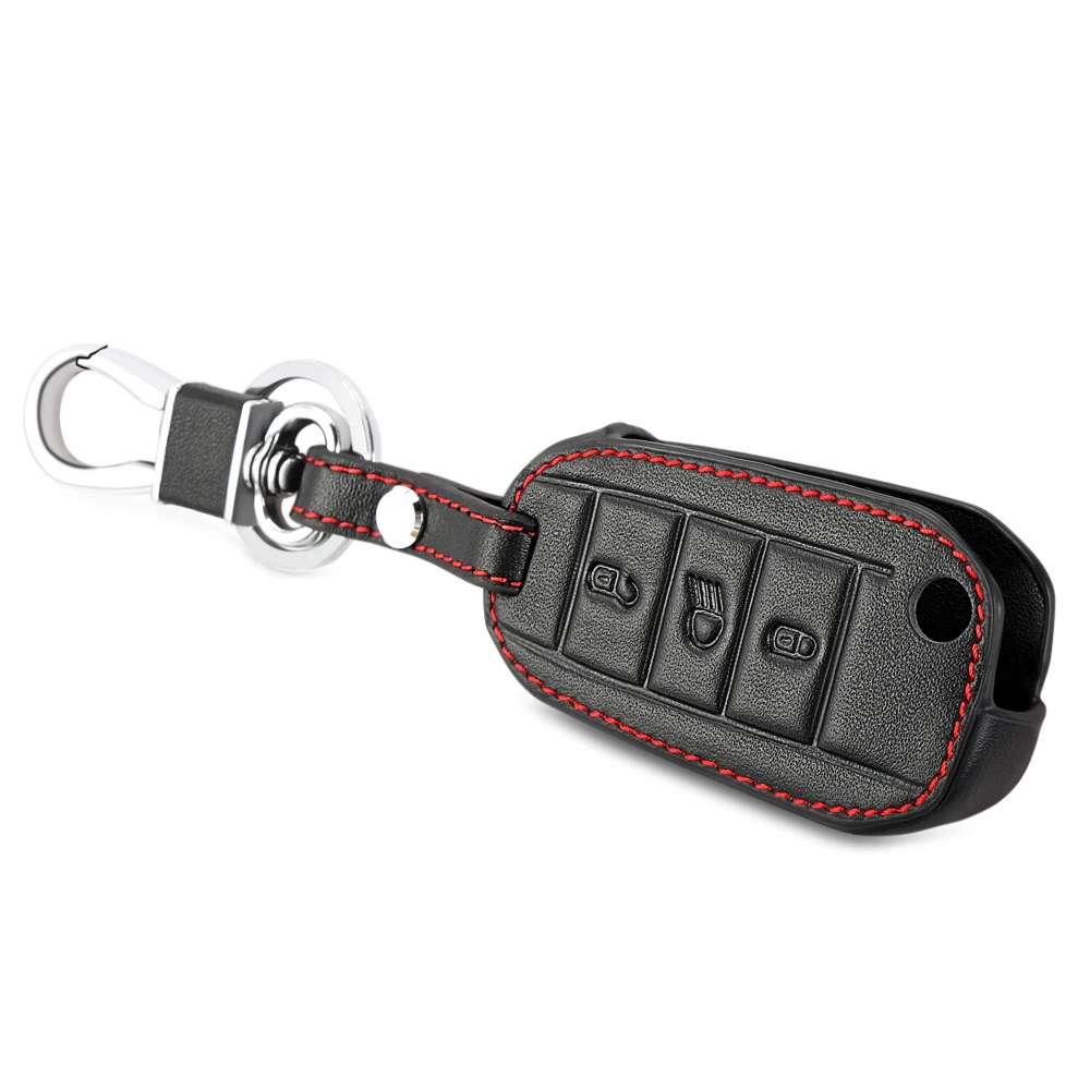 Кожаный чехол для ключей автомобиля складной Peugeot 208 508 2008 Citroen C4L CACTUS C5 C3 C6 C8 Picasso Xsara