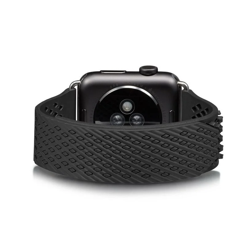 Без пряжки дизайн мягкий силиконовый ремешок для часов для Apple Watch серии 1/2 38 мм 42 мм Спортивный Браслет, подходит для запястья 160-210 мм