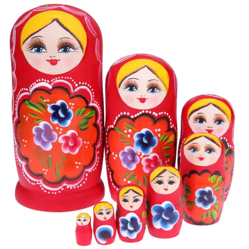 8pcs 5 шт./компл. медведь русский матрешки деревянная ручной липа матрешки комплект ремесло русская матрешка куклы игрушки для детей, GIF - Цвет: 8pcs