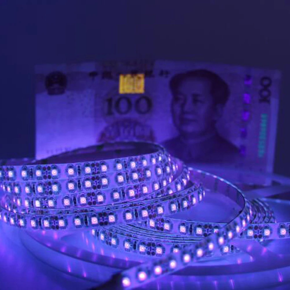Высококачественная УФ светодиодная лента 395 405nm Ультрафиолетовый 3528 SMD 120led/m