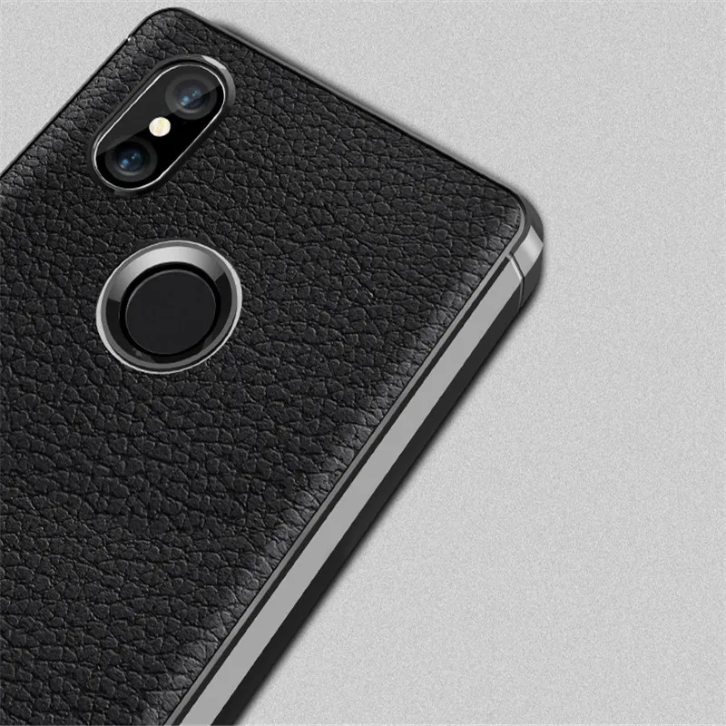 SRHE For Xiaomi Mi Mix 2S Case Cover Litchi Texture Carbon Fiber Soft Silicone Full Back Mix2S |