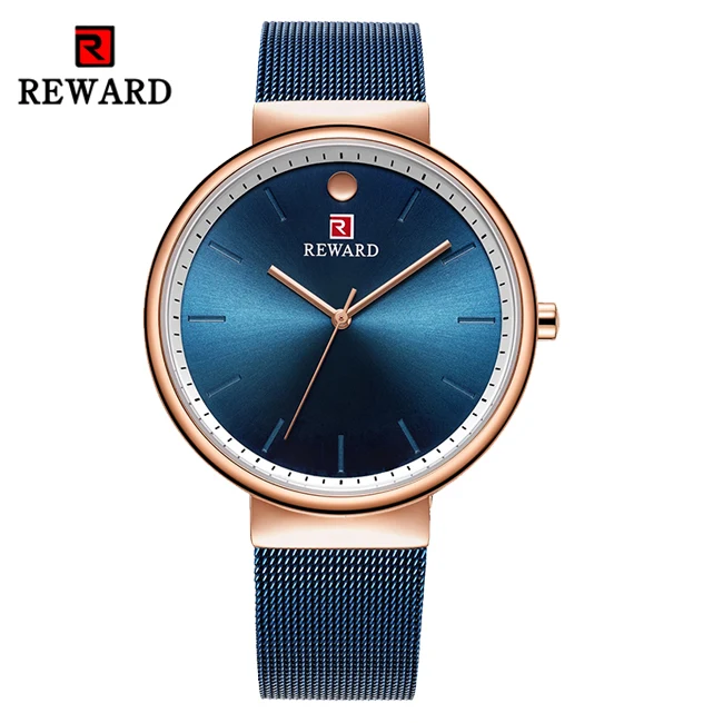 Rose-Blue Мужские часы Топ бренд класса люкс ультра-тонкие кварцевые часы мужские Reloj простые водонепроницаемые Серебряные наручные часы для мужчин Relogio Masculino - Цвет: Rose-Blue