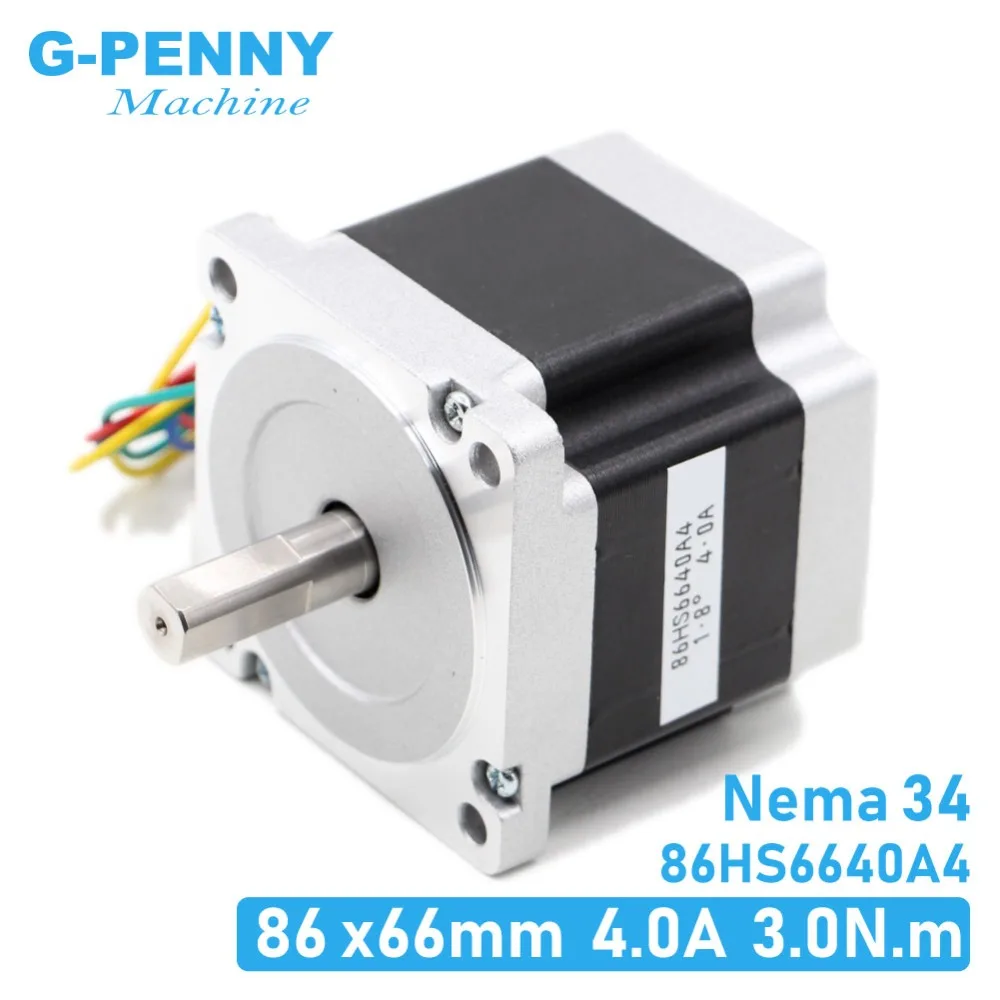 NEMA34 шаговый двигатель 86X66 мм 3N. m 4A D14 мм шаговый двигатель 428Oz-in Nema 34 для гравировального станка с ЧПУ и 3D принтера