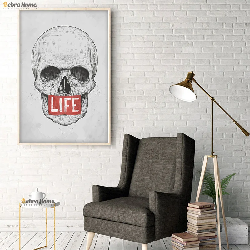 Современная картина маслом с изображением скелета ручная роспись декоративное