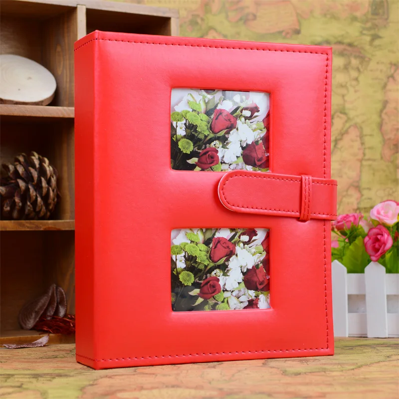 Фотоальбом с кожаным покрытием "Хай-энд", междустраничный, размером 4R (15,2 х 10,2 см), 200 карманов для фотографий, для детей и семьи, с пряжкой.