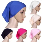 1 шт., женские, мягкие, яркие, мусульманские, удобные внутренние, шапочки под хиджаб, исламские, до шапки, шарфы, 9 цветов