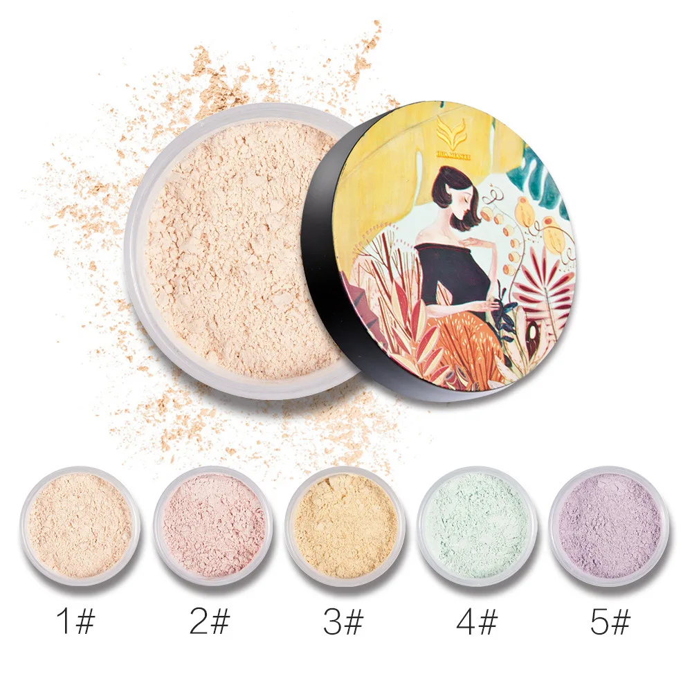 HUAMIANLI Новый бренд макияж порошок 5 цветов пудра Макияж Водонепроницаемый Loose Powder