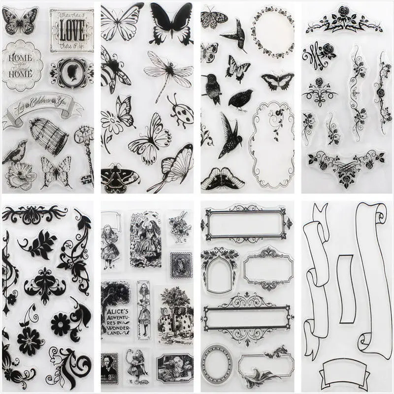 Алфавит Прозрачный силиконовый прозрачный резиновый лист штампов для