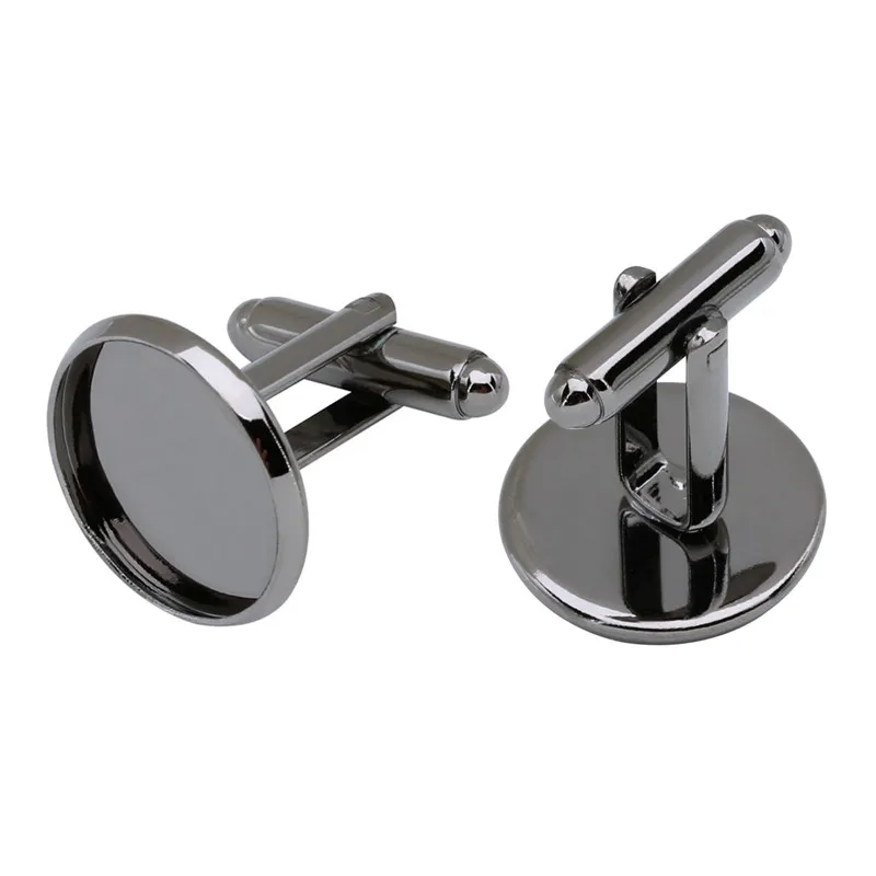 Зажимы для галстука черного цвета в форме диска запонки с пустой оправой шафера