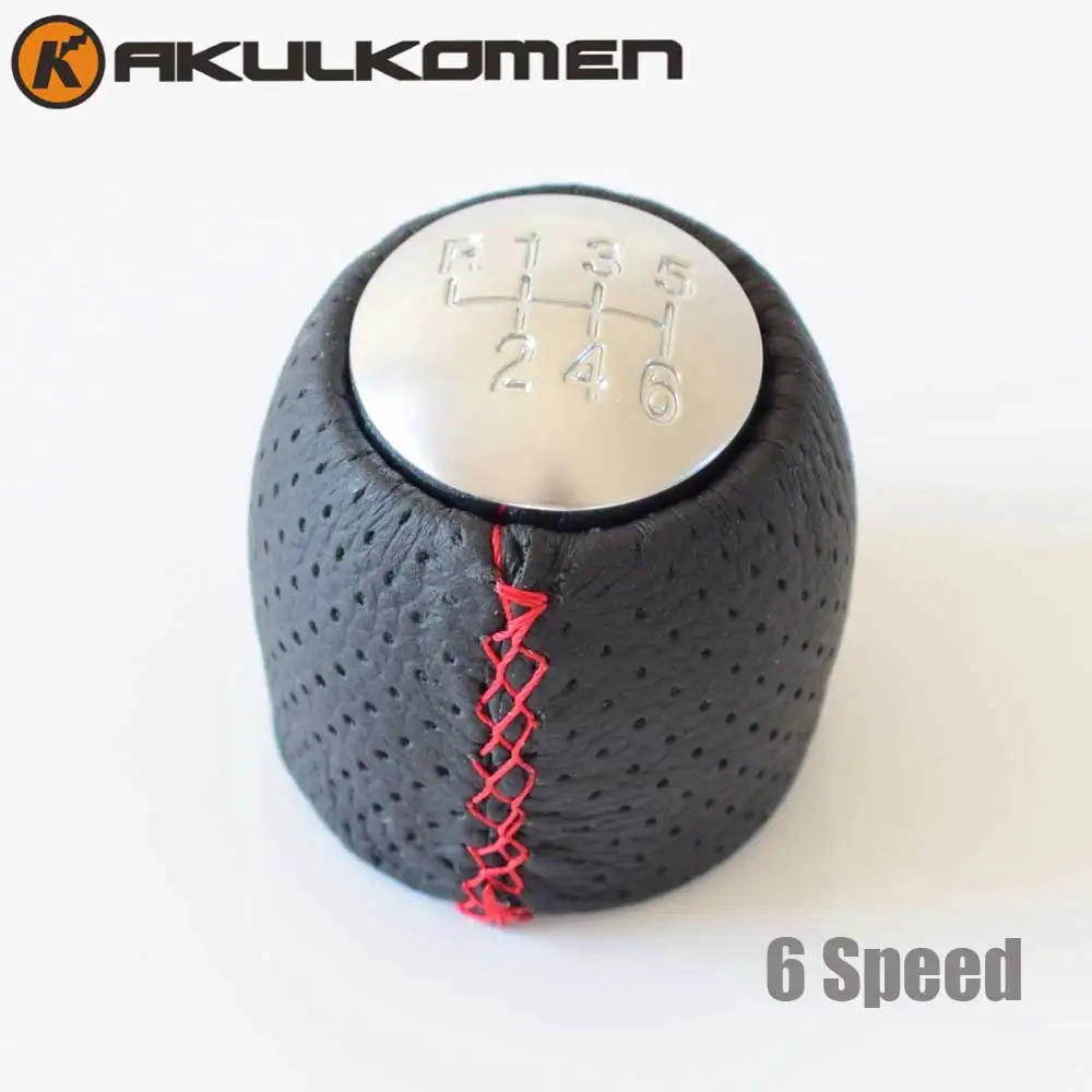 Redline-6speed 5/6 скоростной красный черный стежок ручка переключения передач ручка переключения головы шар для ALFA ROMEO 159 автомобиль Brera spider(05-11) Красная черная линия - Название цвета: Redline-6speed