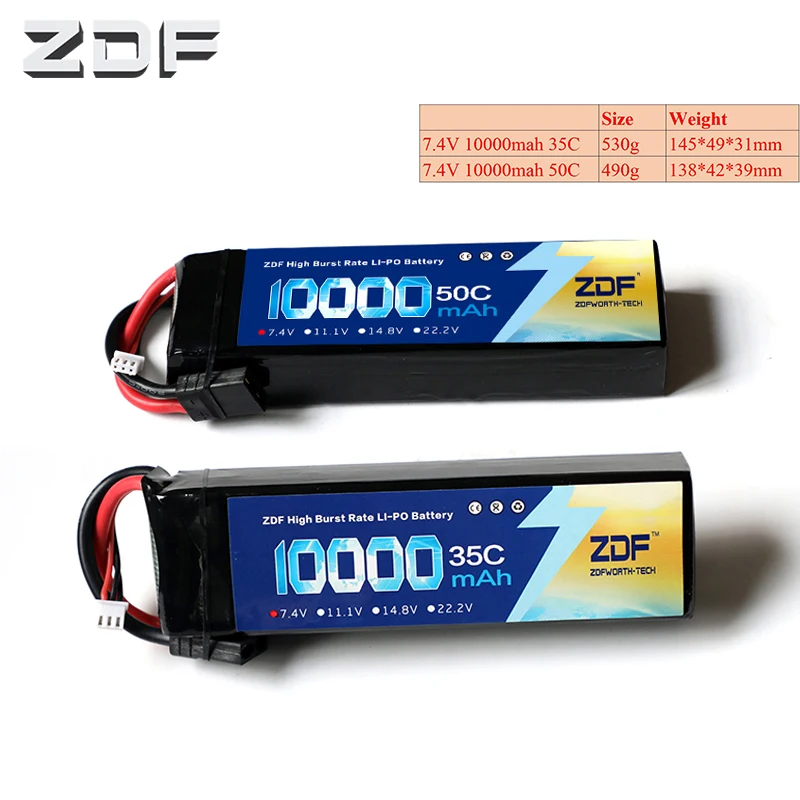 ZDF Новое поступление RC Lipo батарея 2 S 3 7 4 V 11 1 v 10000 mah 35C 50C Max 70C 100C для самолета Traxxas