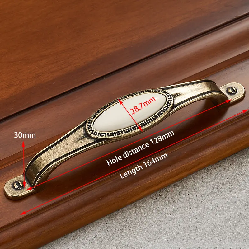 

Ручки для шкафов KAK античная бронза керамические белые