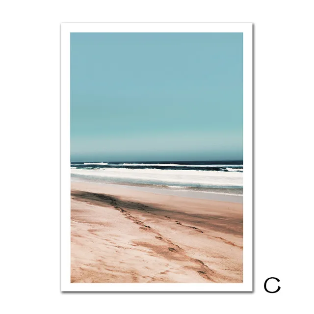 

Mansion Beach Palm Trees Decor Wall Art Canvas Painting Nordic Poster Wall Pictures for Living Room Decorative Pictures Unframed