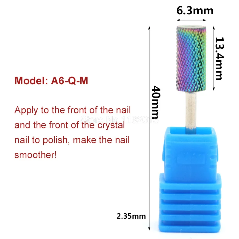 1 шт. синяя Вольфрамовая стальная Шлифовальная головка для ногтей резьба